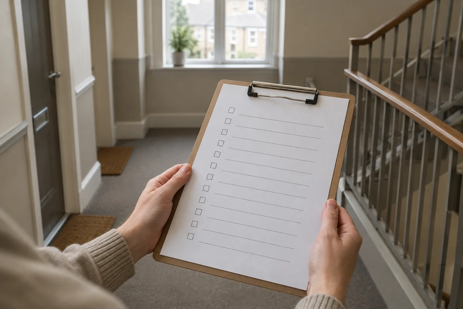 Home Clipboard checklist during a property inspection