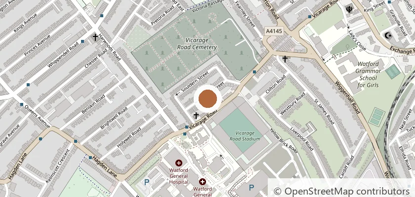 Map showing the registered office at 7 Oxford Street, Watford